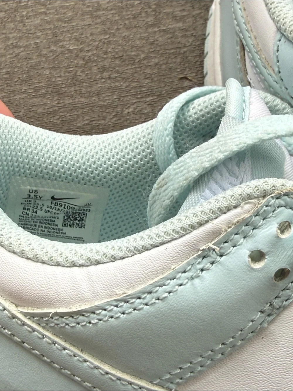 Nike Dunk Low GS White Mint Foam Sneakers Youth Size 3.5Y FB9109